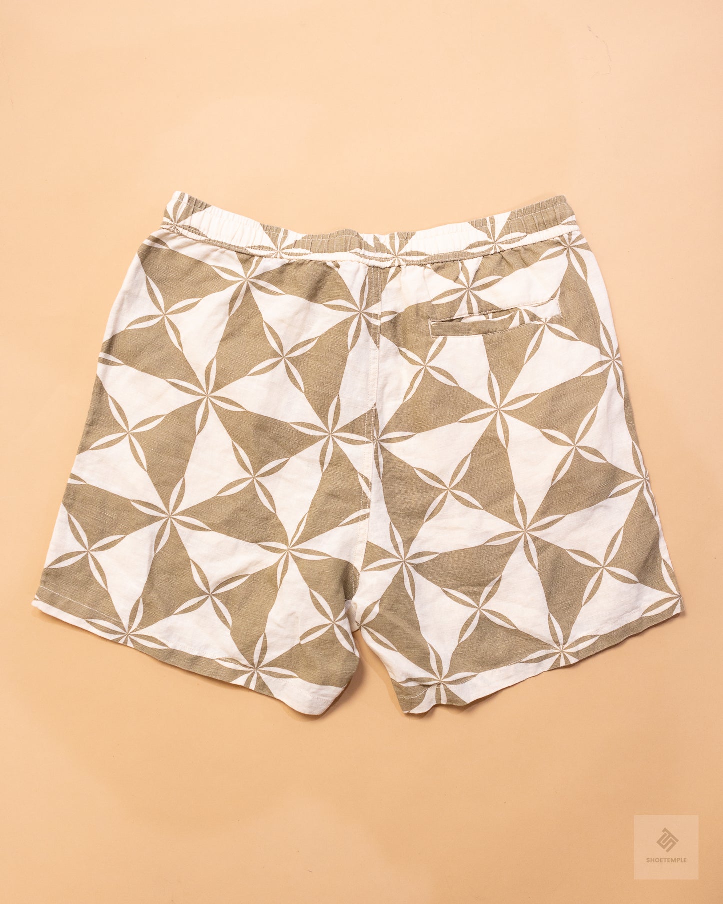 Seed Heritage Pattern Linen Shorts Brown