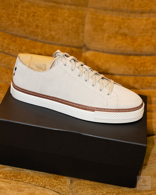 Allen Edmonds Paxton lace-up sneaker in light grey suede