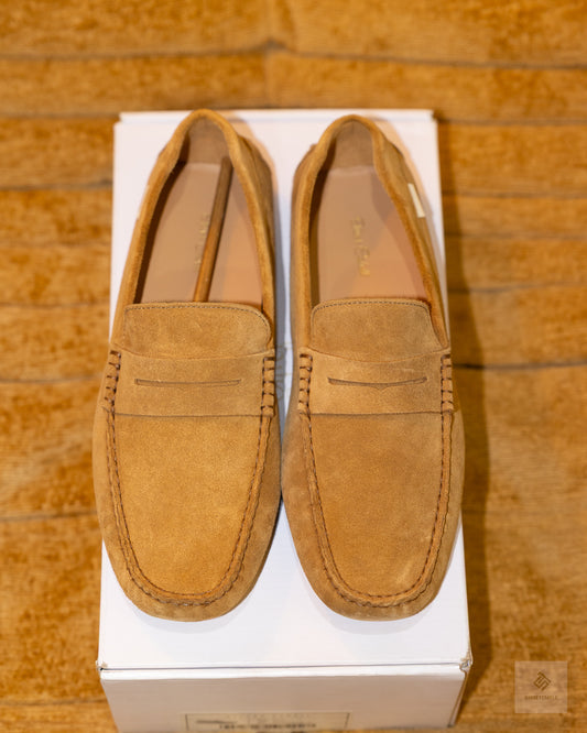 Oliver Cabell Driving Loafer in brown suede