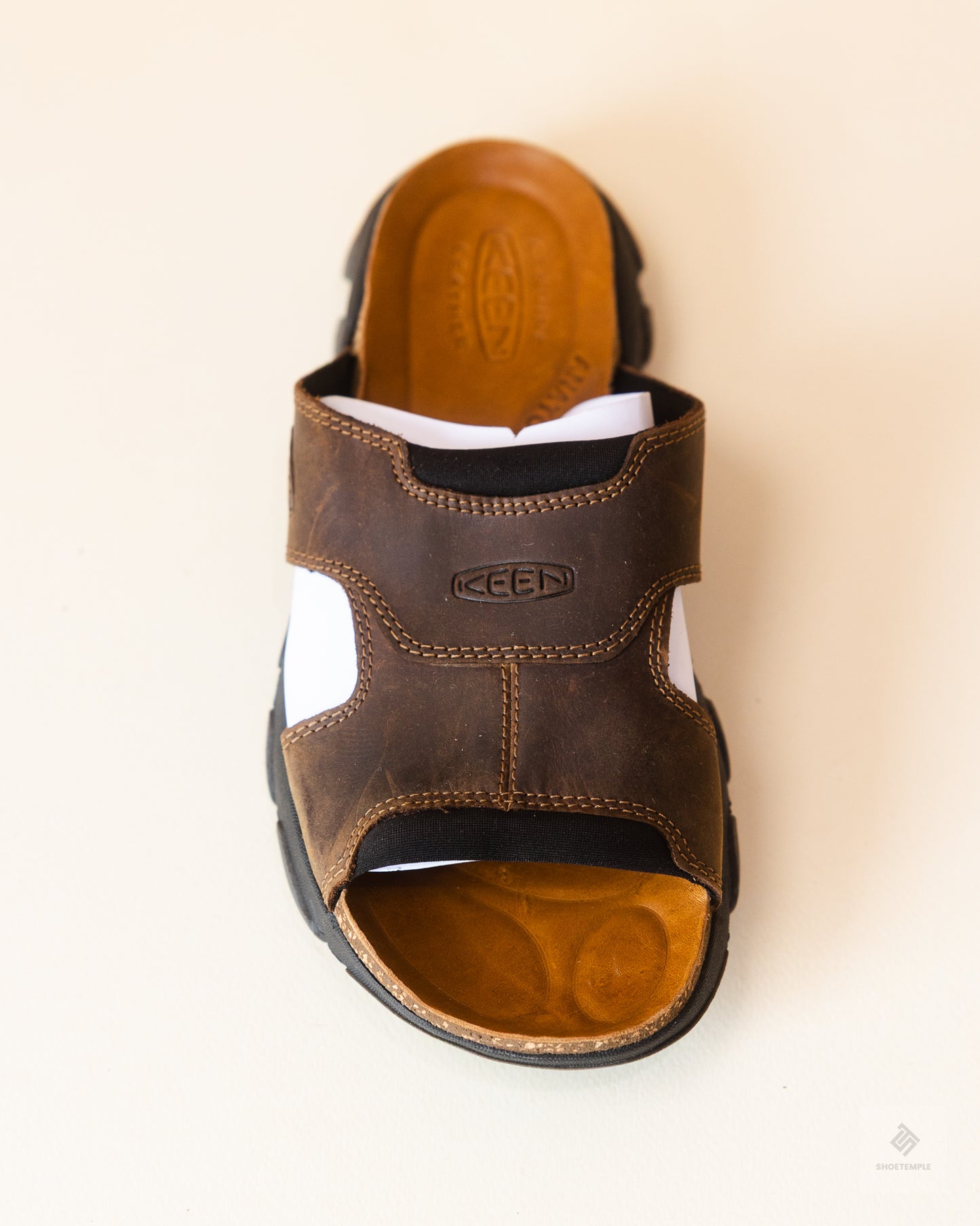 Keen Men's Daytona II slide sandal in brown leather