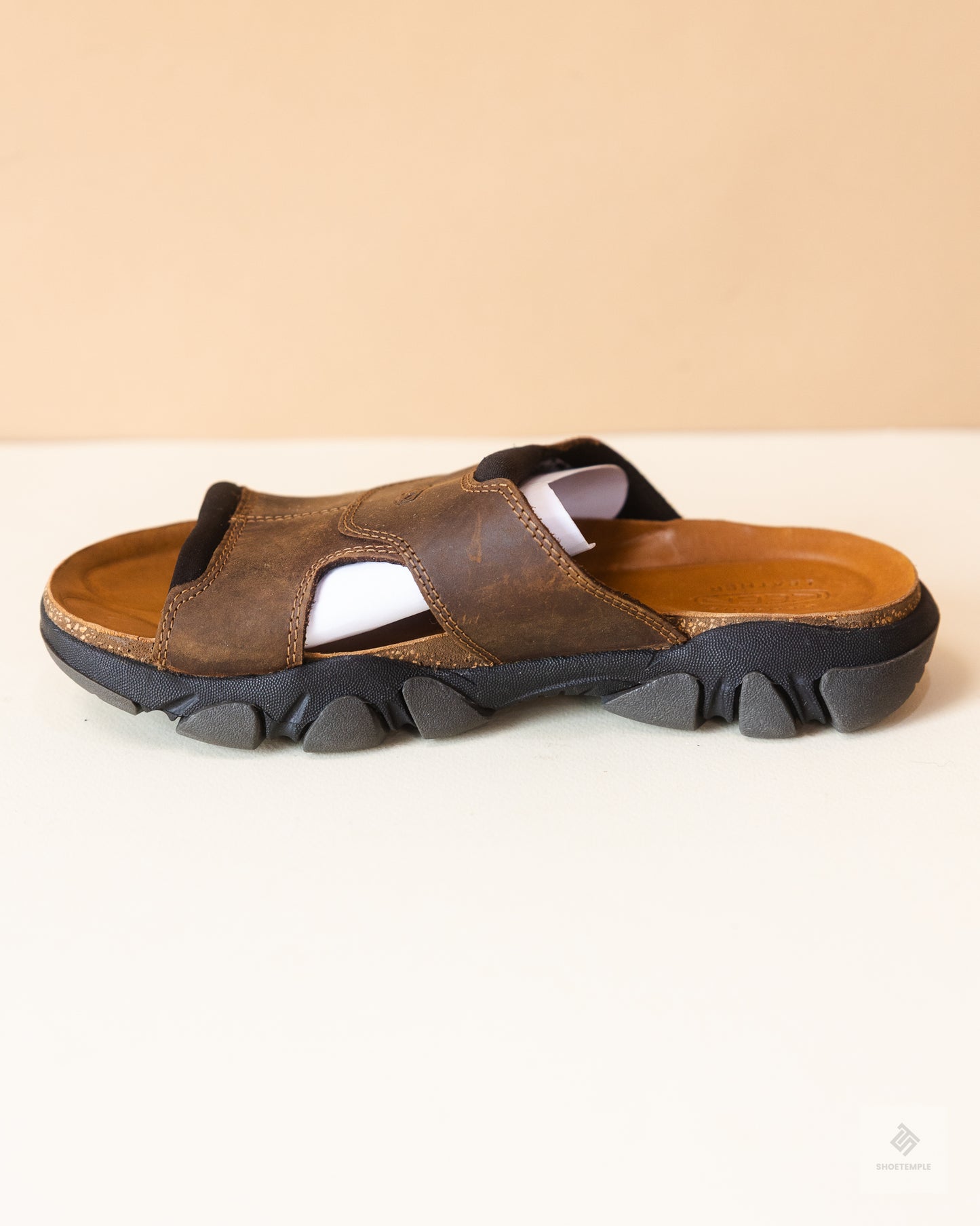 Keen Men's Daytona II slide sandal in brown leather