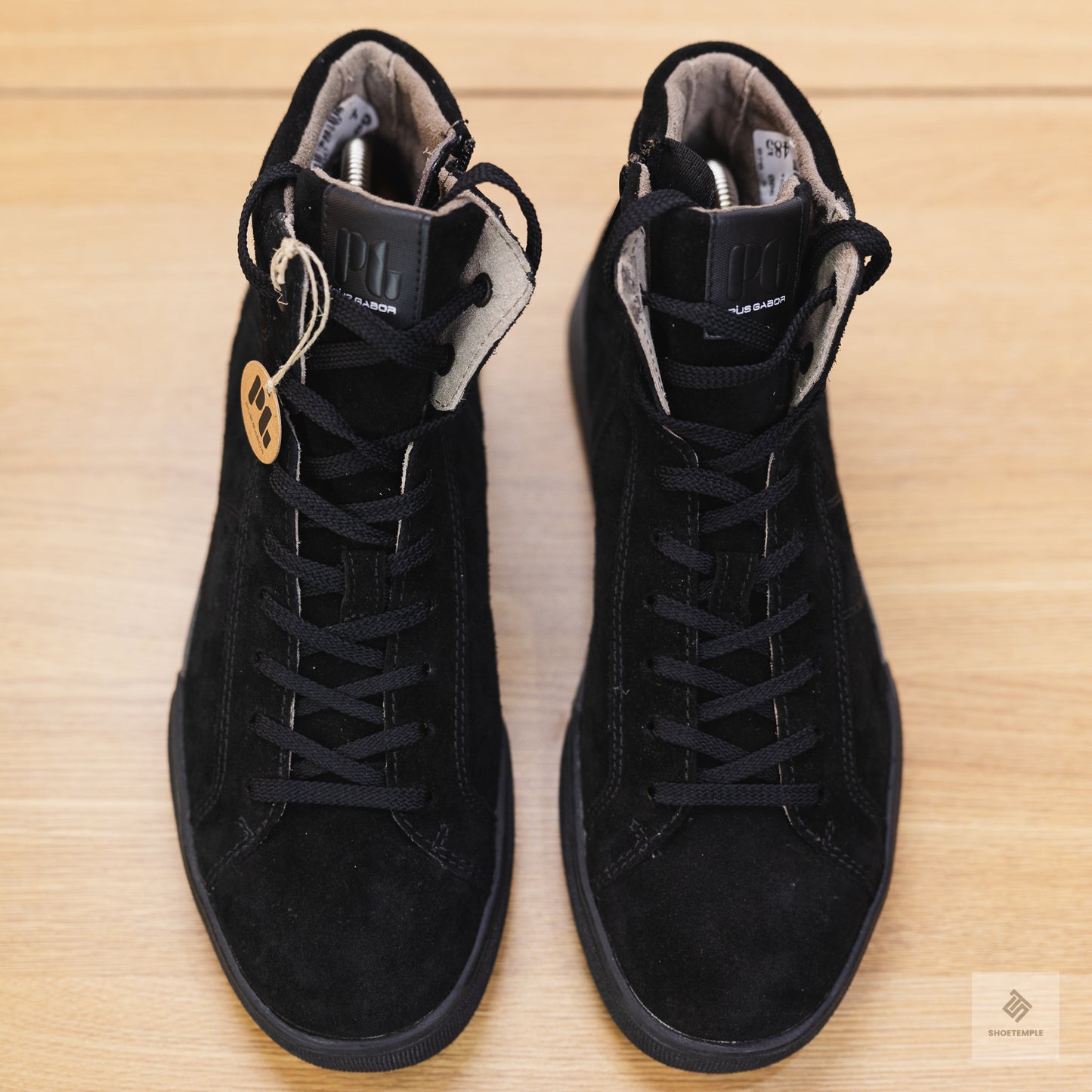 Pius Gabor high top suede leather sneaker in black