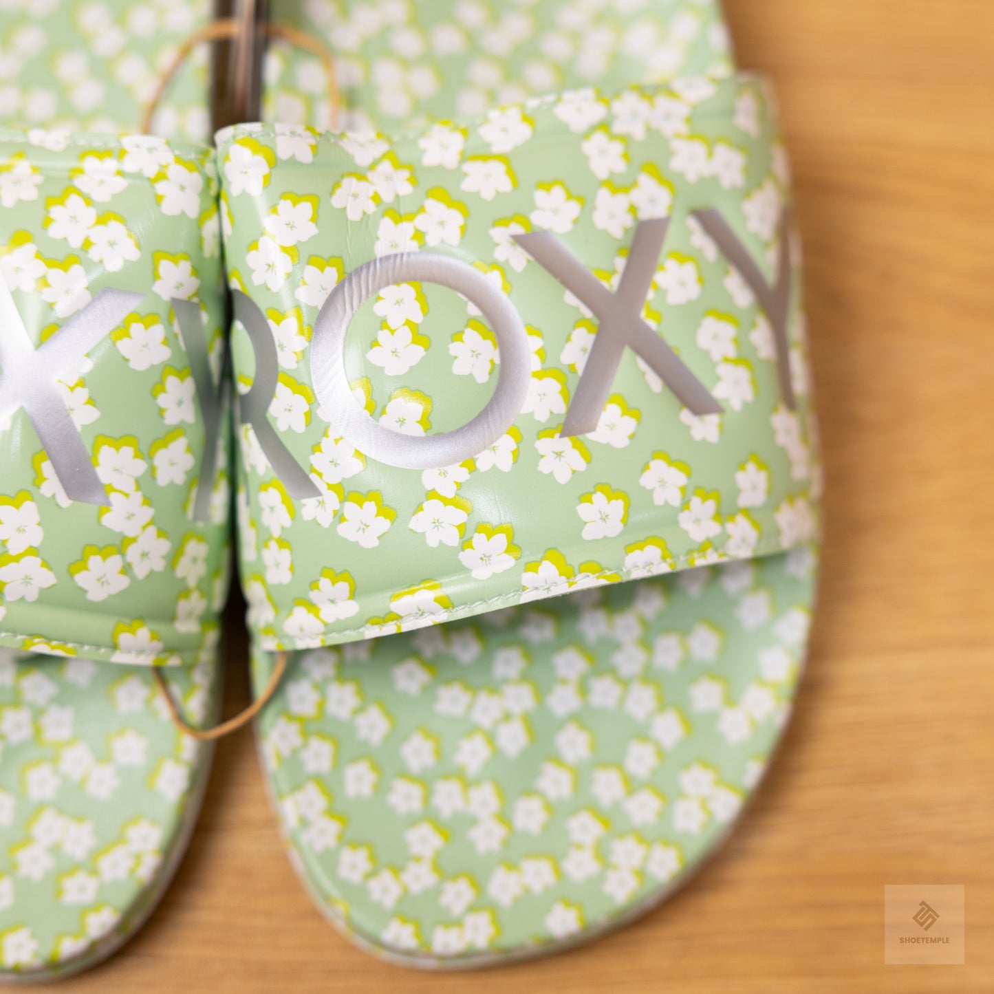 Roxy Slides Green Flowery