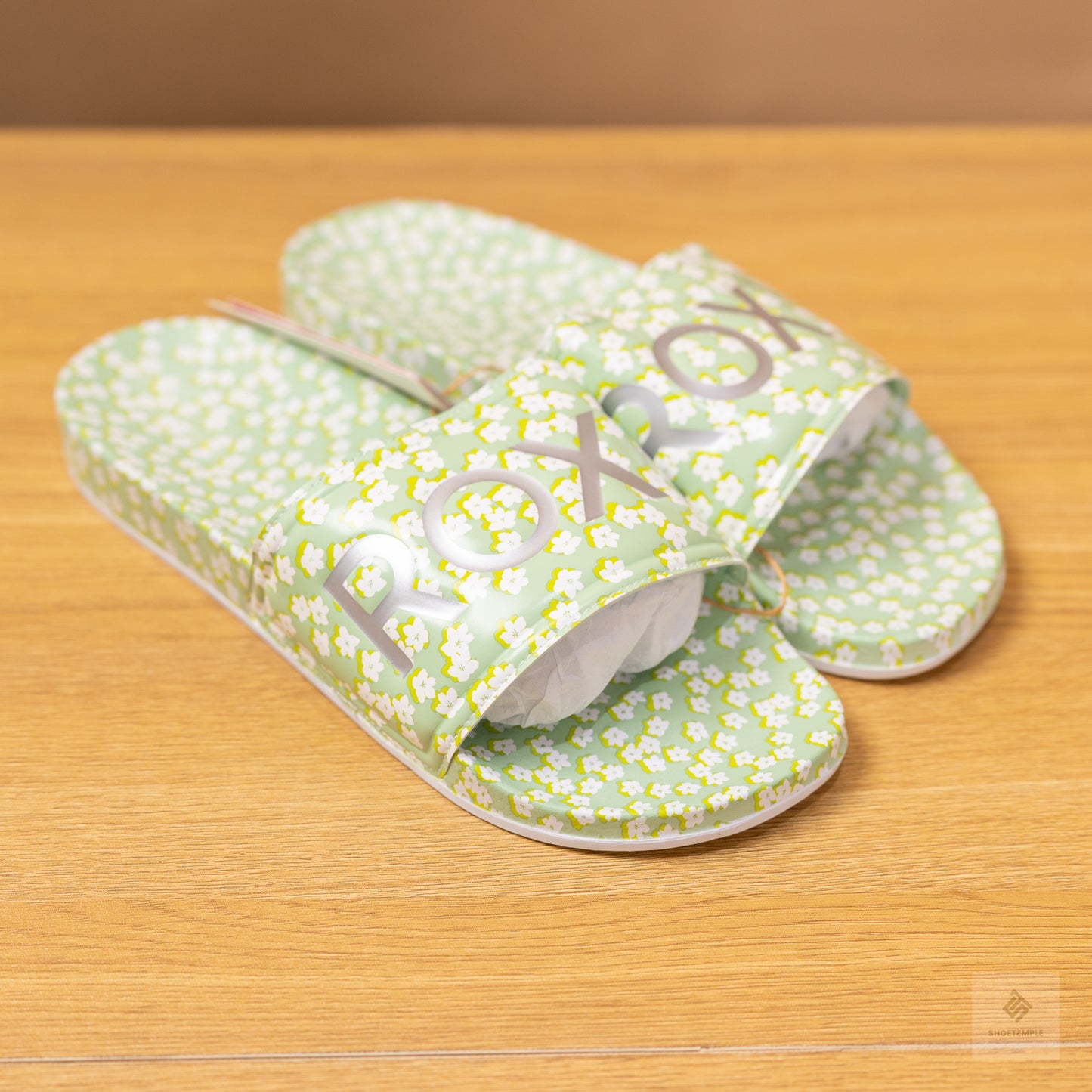 Roxy Slides Green Flowery