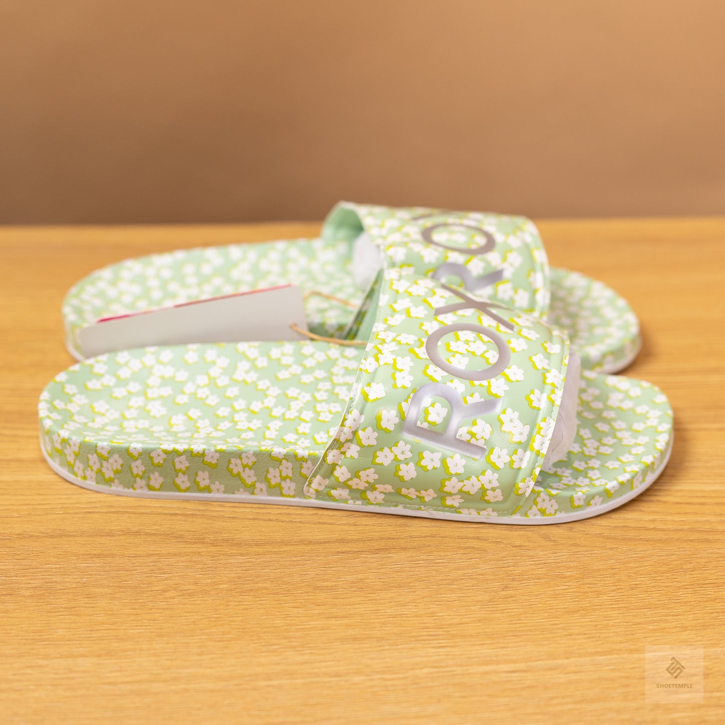 Roxy Slides Green Flowery