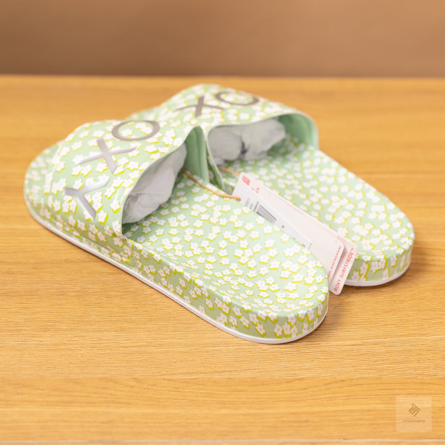 Roxy Slides Green Flowery