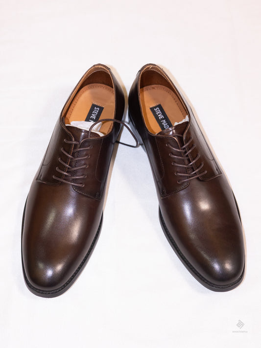 Steve Madden Leather Lace Up Shoes - Coffee Brown