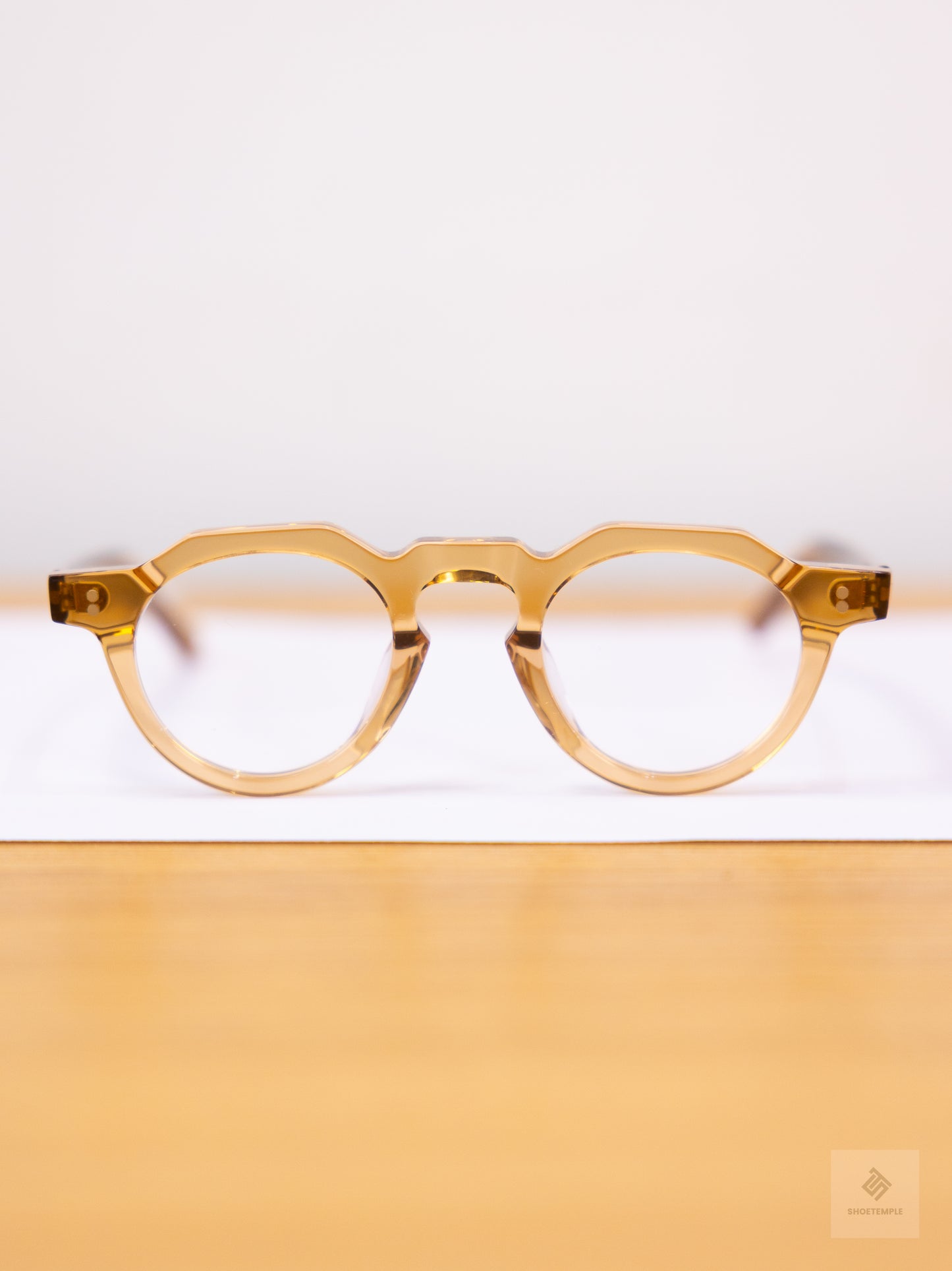 Anselmo Retro Gradient Glasses - Acetate Frame, Unisex Clear Lens Eyewear