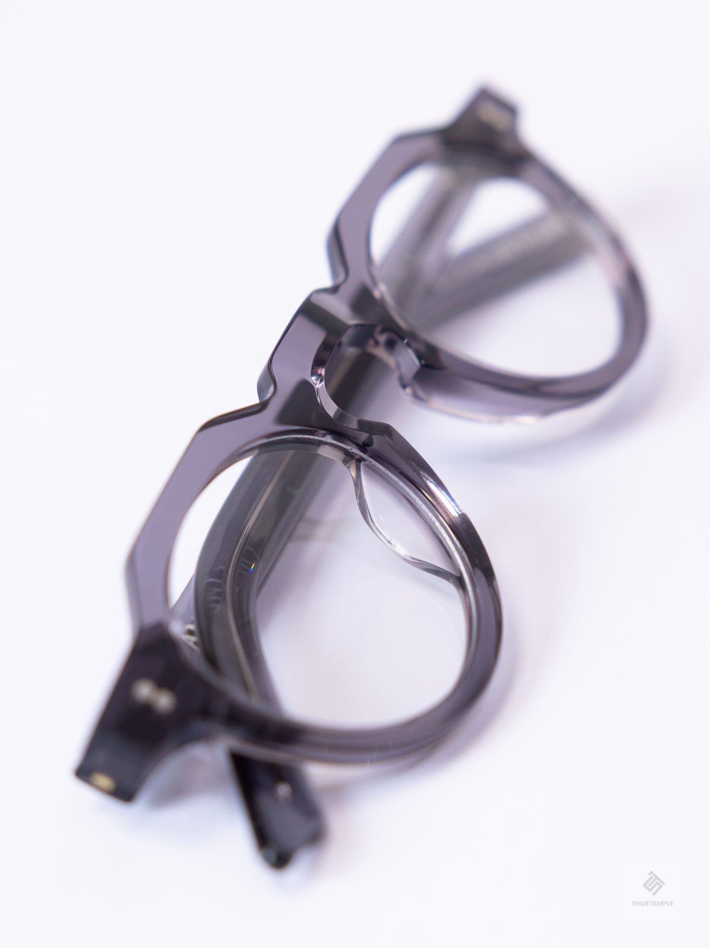 Anselmo Retro Gradient Glasses - Acetate Frame, Unisex Clear Lens Eyewear