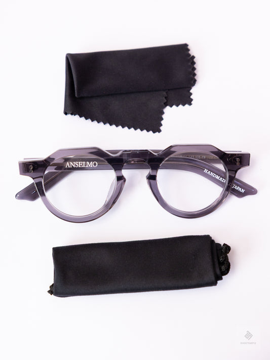 Anselmo Retro Gradient Glasses - Acetate Frame, Unisex Clear Lens Eyewear