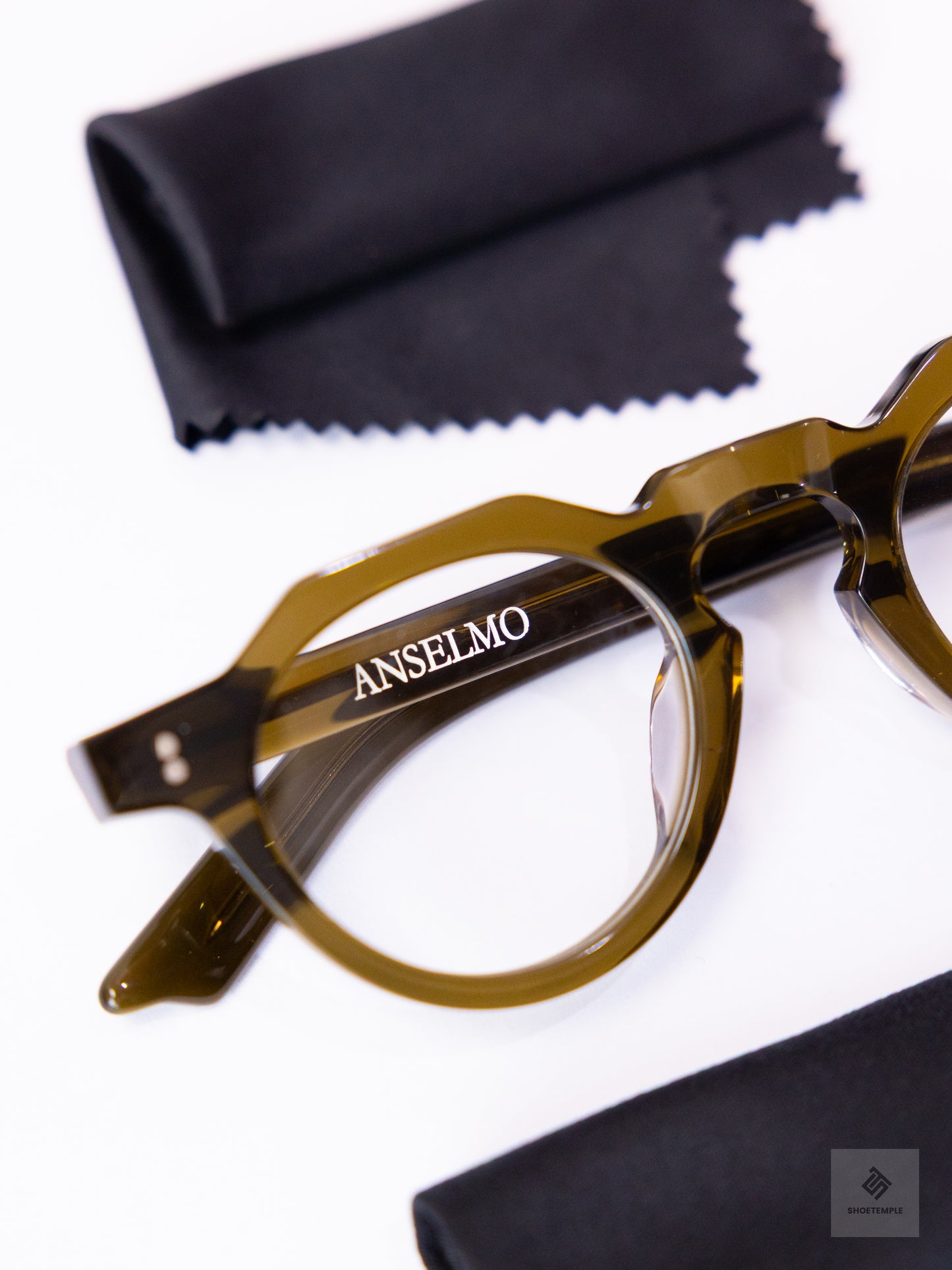 Anselmo Retro Gradient Glasses - Acetate Frame, Unisex Clear Lens Eyewear