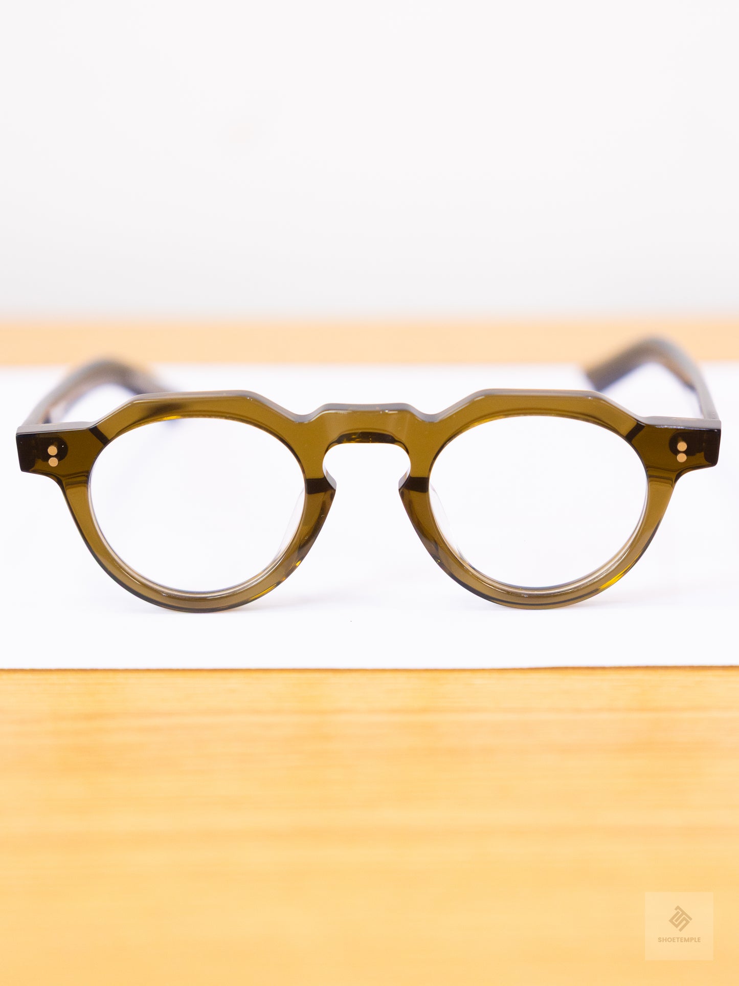 Anselmo Retro Gradient Glasses - Acetate Frame, Unisex Clear Lens Eyewear