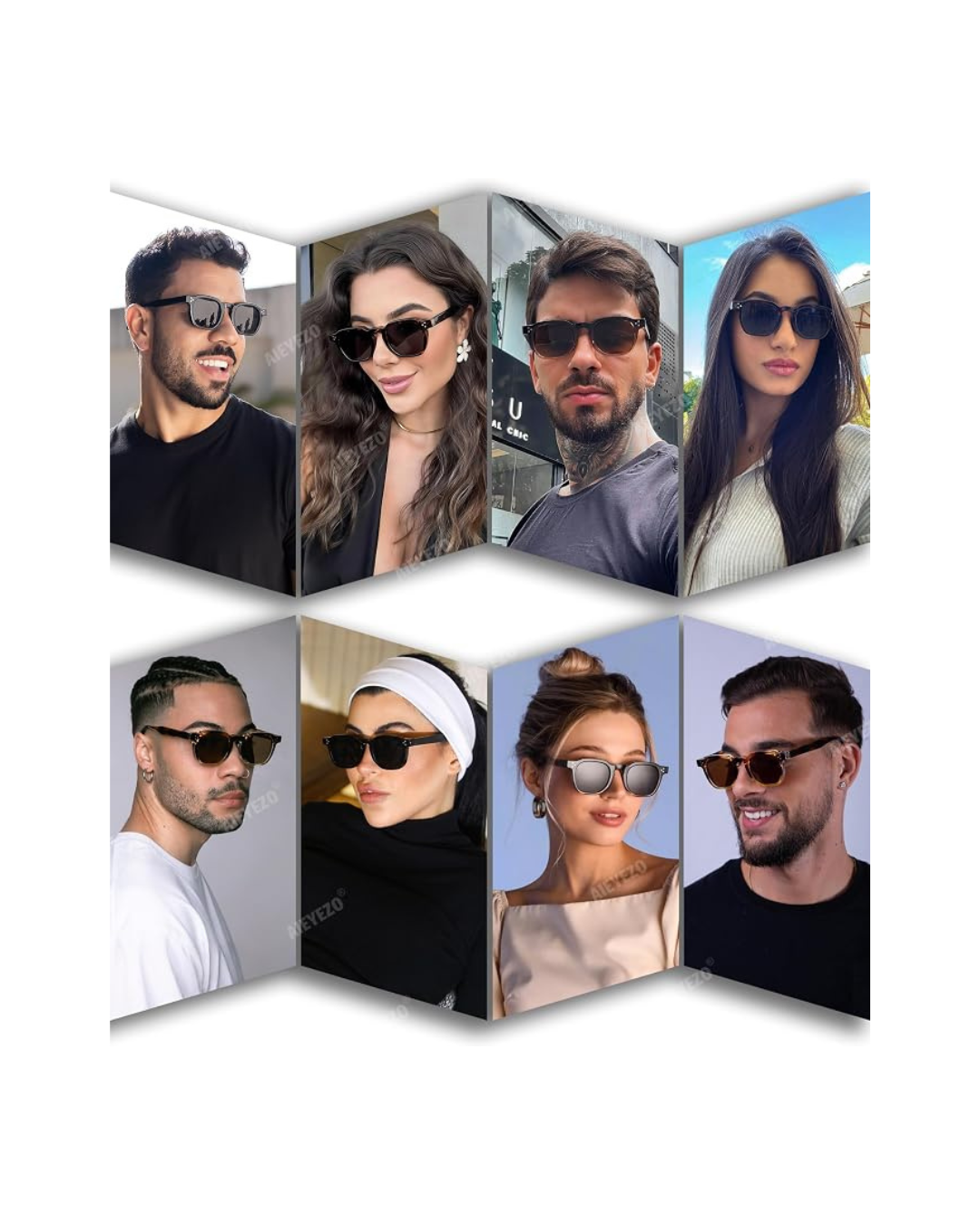 Retro Sunglasses for Women and Men – Square Thick-Framed Shades Trendy Vintage Sunglasses