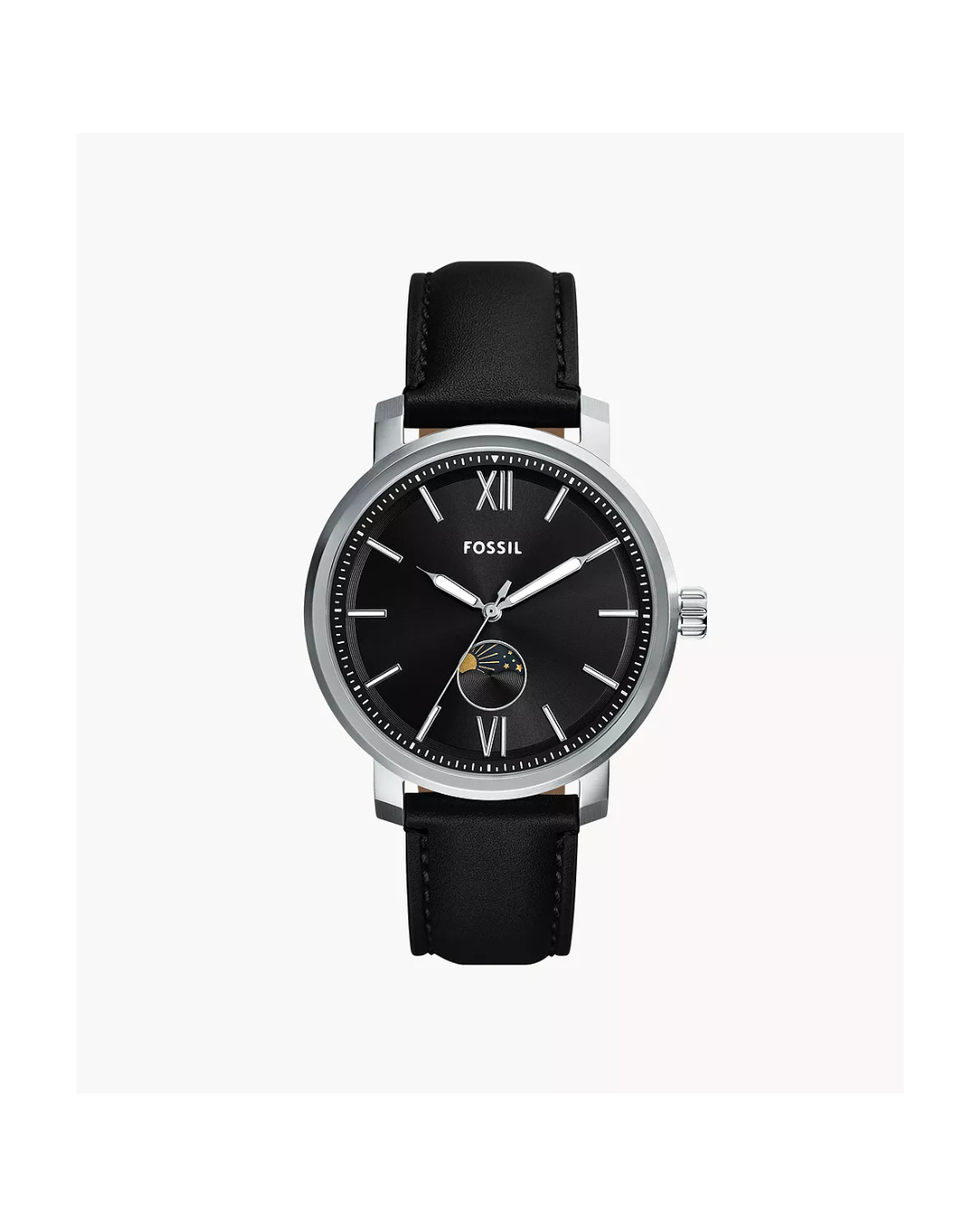 Rhett 43 mm Multifunction Black Leather Watch