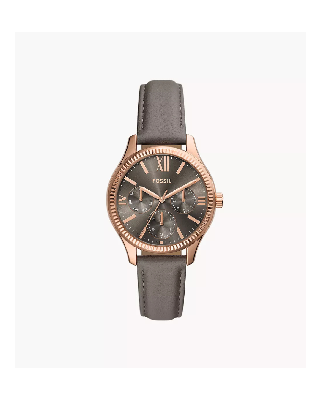 Rye 36 mm Multifunction grey Leather Watch (Ladies)