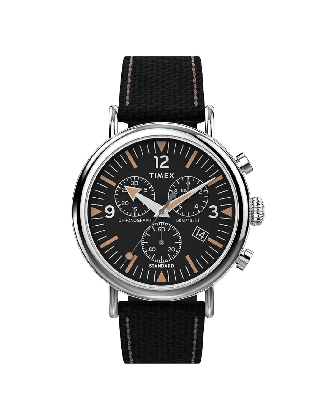 Timex 41 mm Standard Chrono Leather Combo Strap Watch
