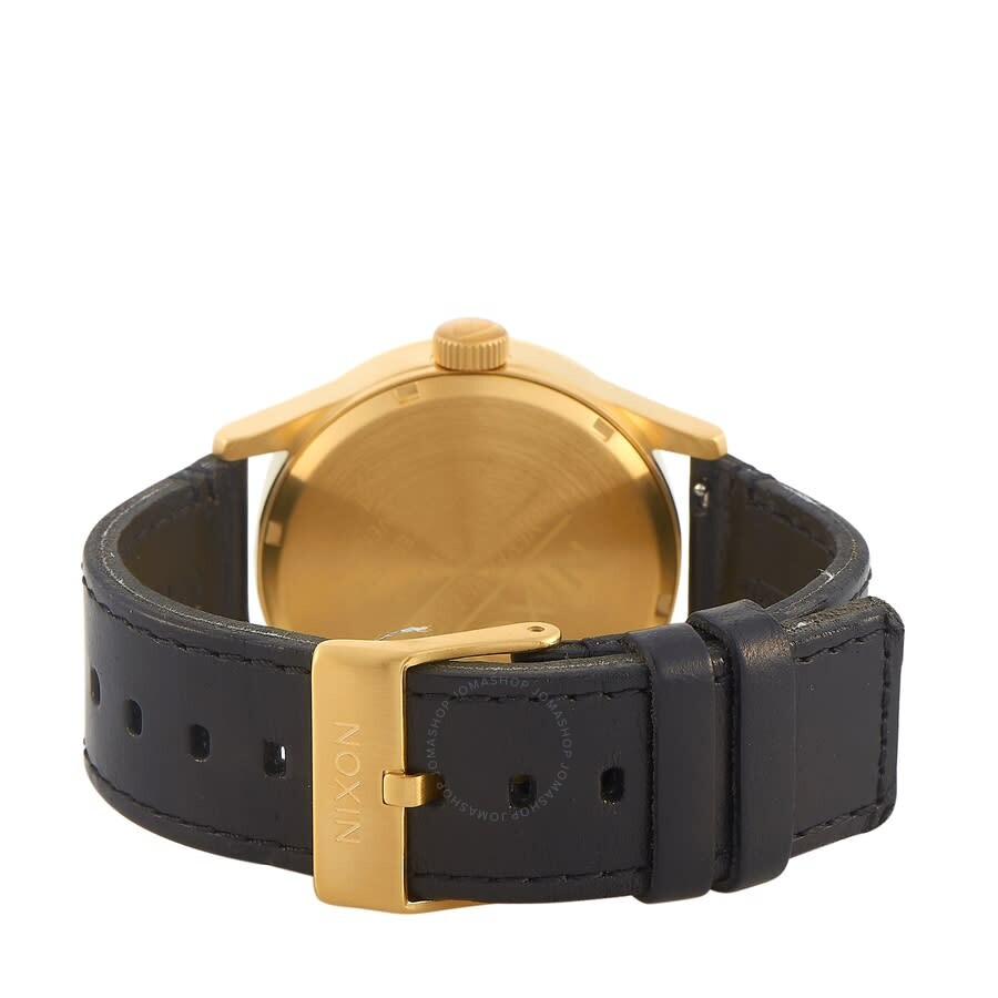 Nixon Sentry Quartz Gold Dial Black Leather 42mm